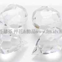 6*10mm捷克角面水滴珠透明水晶色