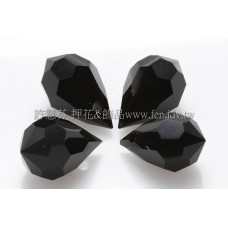 6*10mm捷克角面水滴珠6*10mm黑玉色