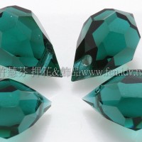 6*10mm捷克角面水滴珠_祖母綠