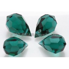 6*10mm捷克角面水滴珠_祖母綠