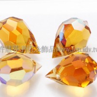 6*10mm捷克角面水滴珠_橙色AB