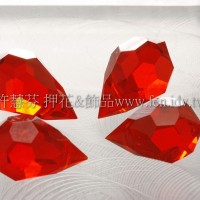 6*10mm捷克角面水滴珠_紅寶石色