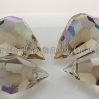 6*10mm捷克角面水滴珠_灰鑽石色AB