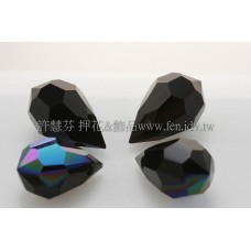 6*10mm捷克角面水滴珠_黑玉色AB