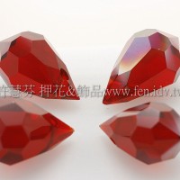 6*10mm捷克角面水滴珠_紅寶石色AB
