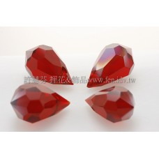 6*10mm捷克角面水滴珠_紅寶石色AB