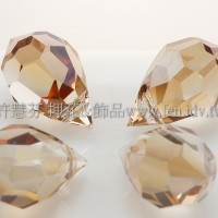 6*10mm捷克角面水滴珠_影子金色AB