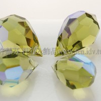 6*10mm捷克角面水滴珠_草綠色AB