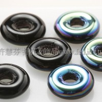 捷克甜甜圈珠2.5*8mm黑玉色AB