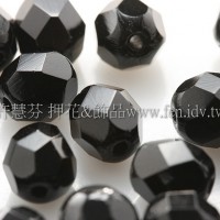 捷克棗形珠6mm-黑玉色-20個