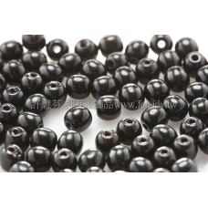 捷克圓形珠4mm黑玉色-50個