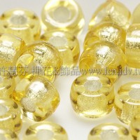 6mm捷克花輪圓形_淺黃水晶鑲銀