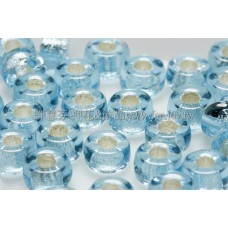 6mm捷克花輪圓形_水藍鑲銀