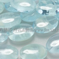 12*10mm橢圓形珠-冰晶藍綠玉