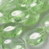 12*10mm橢圓形珠-冰晶亮綠色