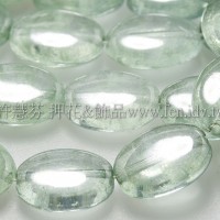 12*10mm橢圓形珠-冰晶翠綠橄欖石色