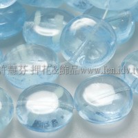 12mm扁圓形珠-冰晶水藍波紋