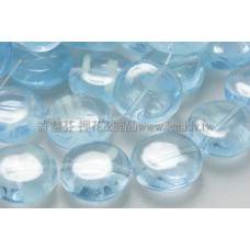 12mm扁圓形珠-冰晶水藍波紋