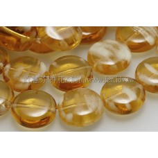 12mm扁圓形珠-冰晶蜂蜜玉