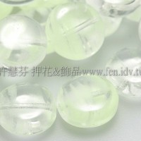 12mm扁圓形珠-冰晶淺翡翠綠