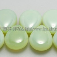 12*16胖水滴形珠_牛奶翠綠橄欖石