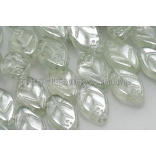 7x12捷克夜光葉形珠_冰晶草原綠色