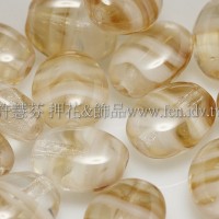 6*8扁橢圓形珠-水波紋-蜜橙-20個