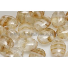 6*8扁橢圓形珠-水波紋-蜜橙-20個