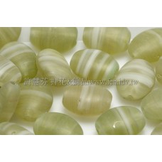 6*8扁橢圓形珠-水波紋-芥末綠