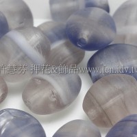 6*8扁橢圓形珠-水波紋-紫羅青蘭