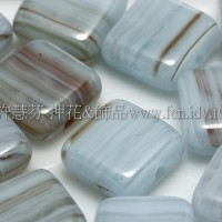 9mm方塊形珠-水波紋-牛奶亮灰藍色