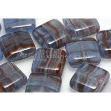 9mm方塊形珠-水波紋-岩灰藍色