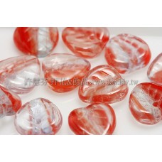 9*9小愛心葉形珠-紅色