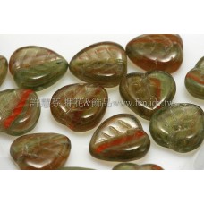 9*9小愛心葉形珠-茶橄欖色