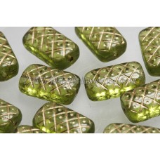 捷克綜合珠-13-7mm草綠鑲金