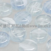 捷克扁圓珠8mm-柔和水藍色-10個