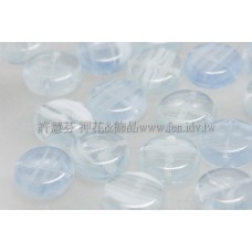 捷克扁圓珠8mm-柔和水藍色-10個