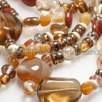 珠寶樂園-灰褐色-茶水晶混合珠
