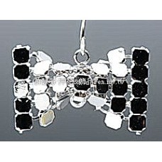 金屬編織蝴蝶結項鍊.耳環配件正白