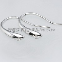 銀彩單孔正白耳勾
