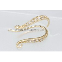 公主晶鑽月彎耳勾-16mm-1對