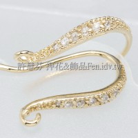 公主晶鑽月彎耳勾-16mm-1對