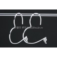 晶鑽心形設計款耳針-30mm-1對