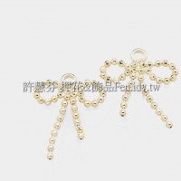 珠鍊蝴蝶結-耳環配件14k