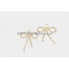 珠鍊蝴蝶結-耳環配件14k