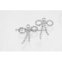 珠鍊蝴蝶結-耳環配件正白