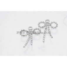 珠鍊蝴蝶結-耳環配件正白