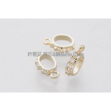 蛋形晶鑽-耳環配件14k