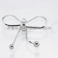 雙孔線條蝴蝶結-連接配件正白