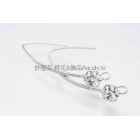 美麗佳人晶鑽耳針-33mm-1對